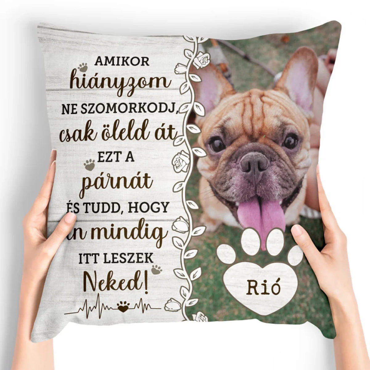 Egyedi saját fotós párna gazdiknak - Amikor hiányzom2