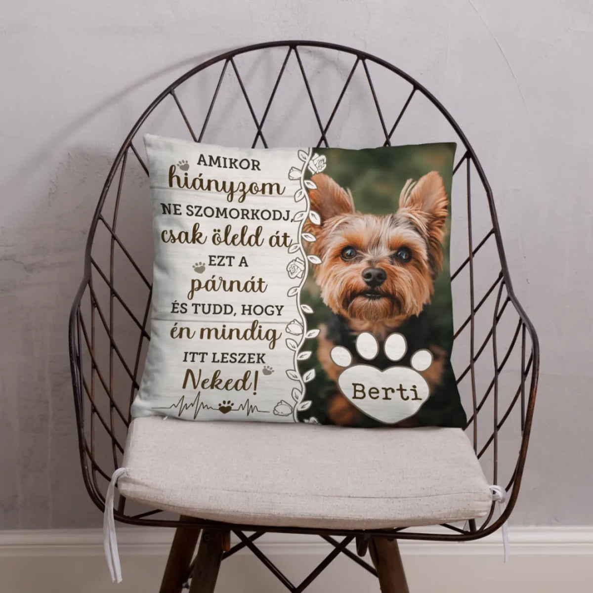 Egyedi saját fotós párna gazdiknak - Amikor hiányzom4