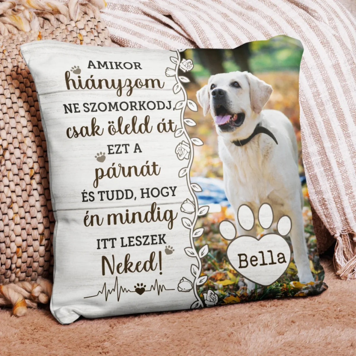 Egyedi saját fotós párna gazdiknak - Amikor hiányzom5