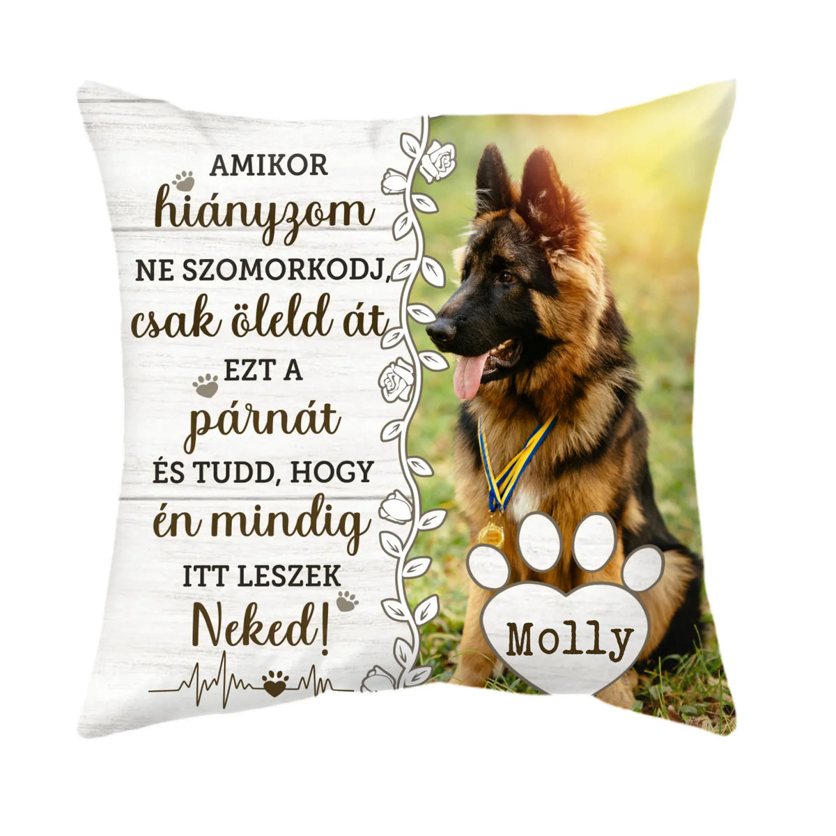 Egyedi saját fotós párna gazdiknak - Amikor hiányzom