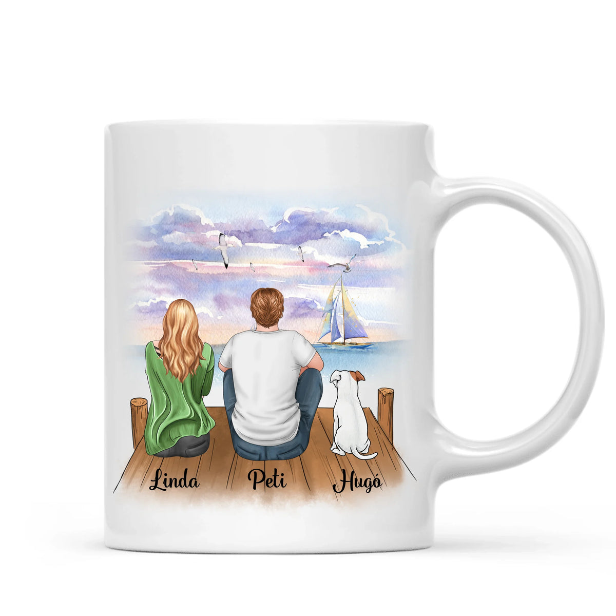 Egyedi kutyás bögre Valentin-napra - akár 3 kutyussal