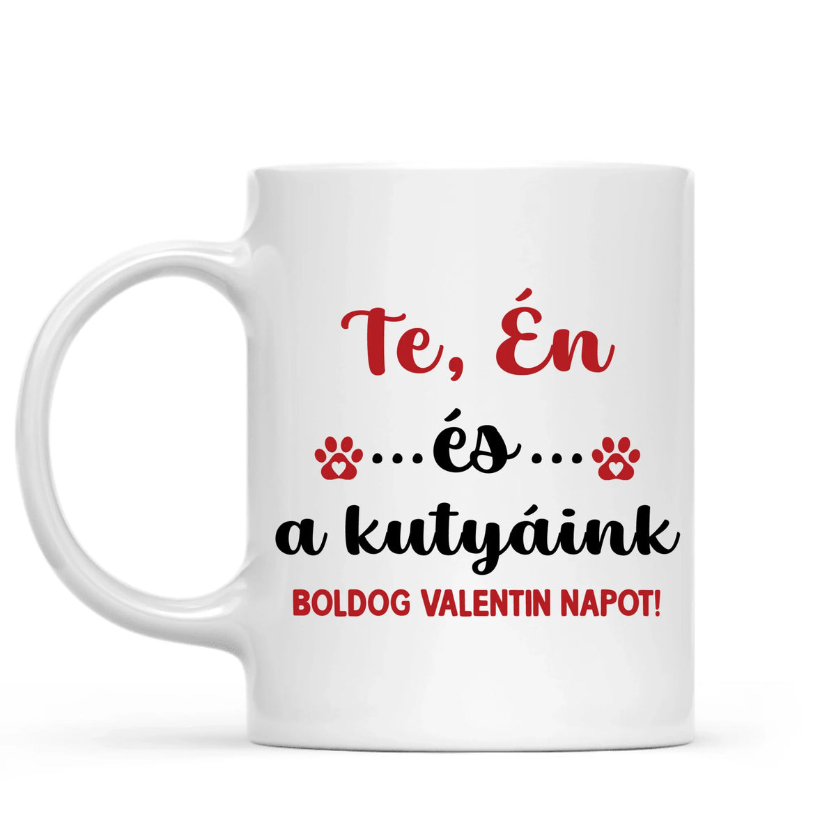Egyedi kutyás bögre Valentin-napra - akár 3 kutyussal