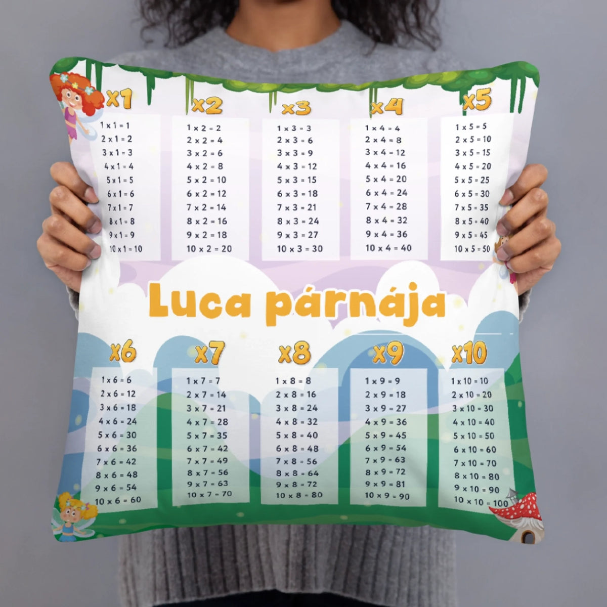 Egyedi tanulópárna gyermekeknek - szorzótábla1