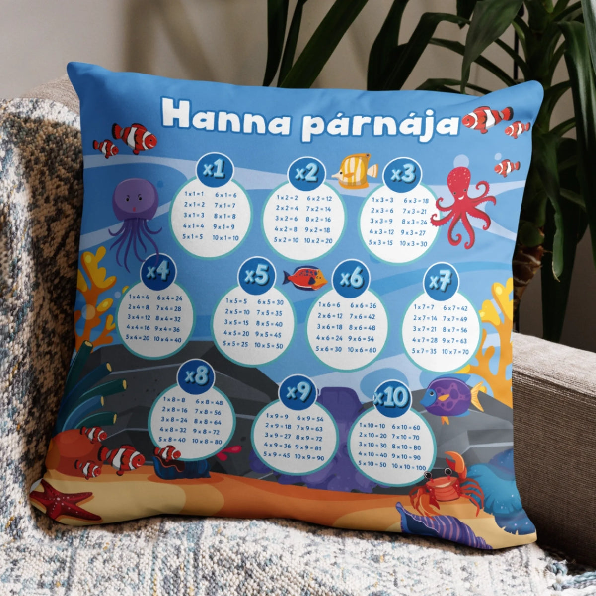 Egyedi tanulópárna gyermekeknek - szorzótábla4