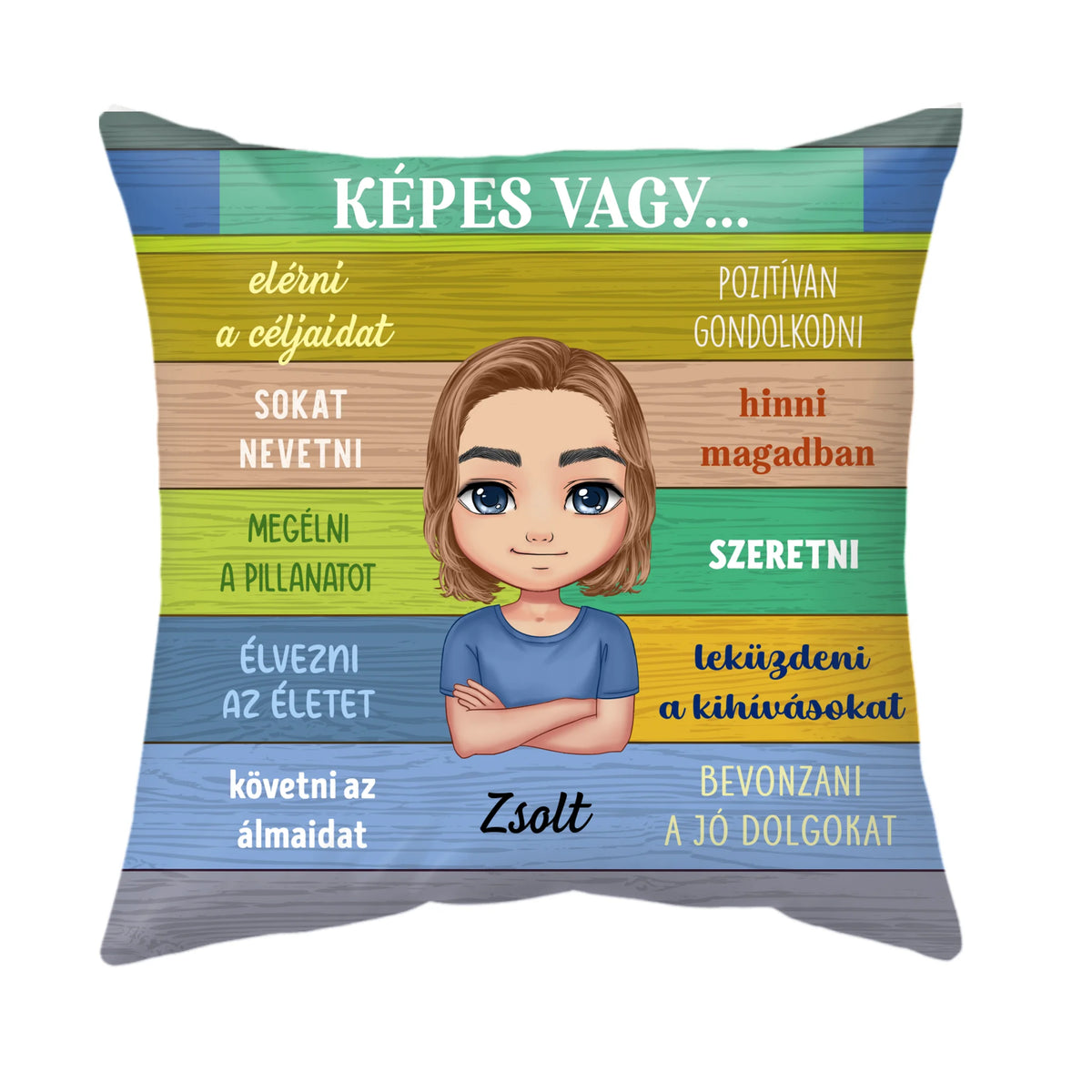 Egyedi párna fiúknak - pozitív gondolatok