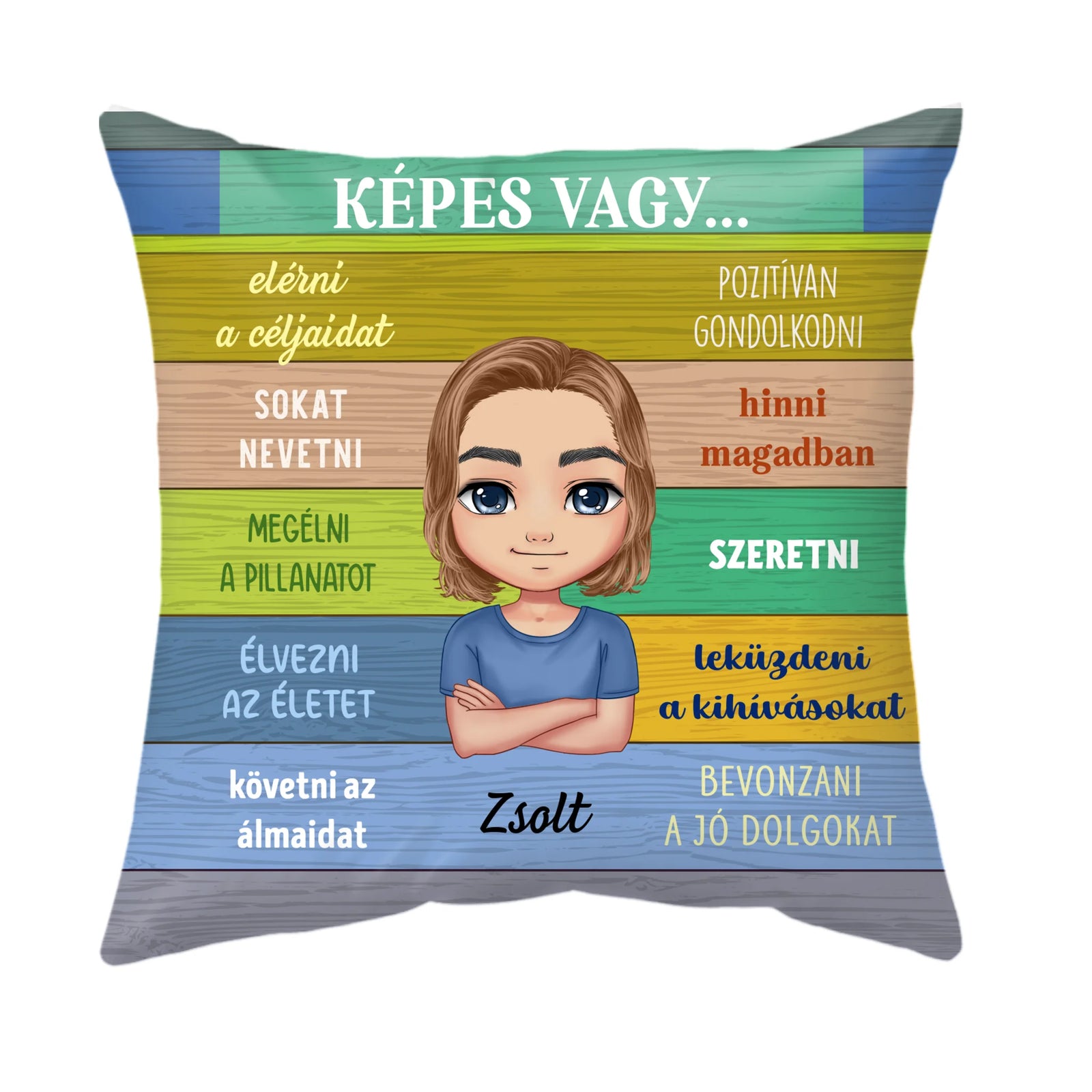 Egyedi párna fiúknak - pozitív gondolatok