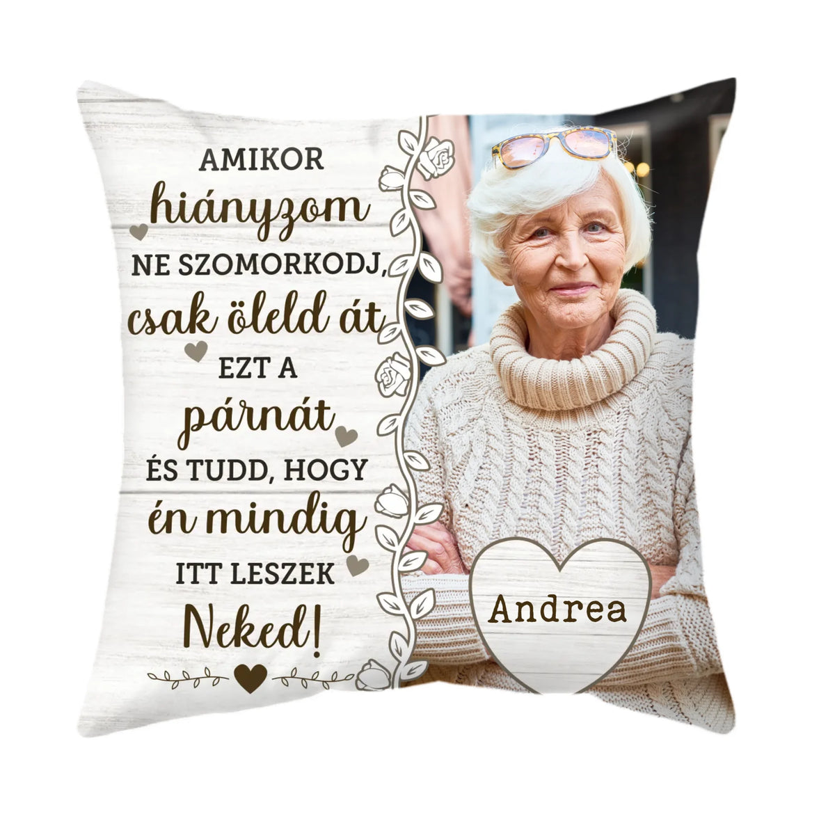 Egyedi emlékpárna saját fotóval - Amikor hiányzom
