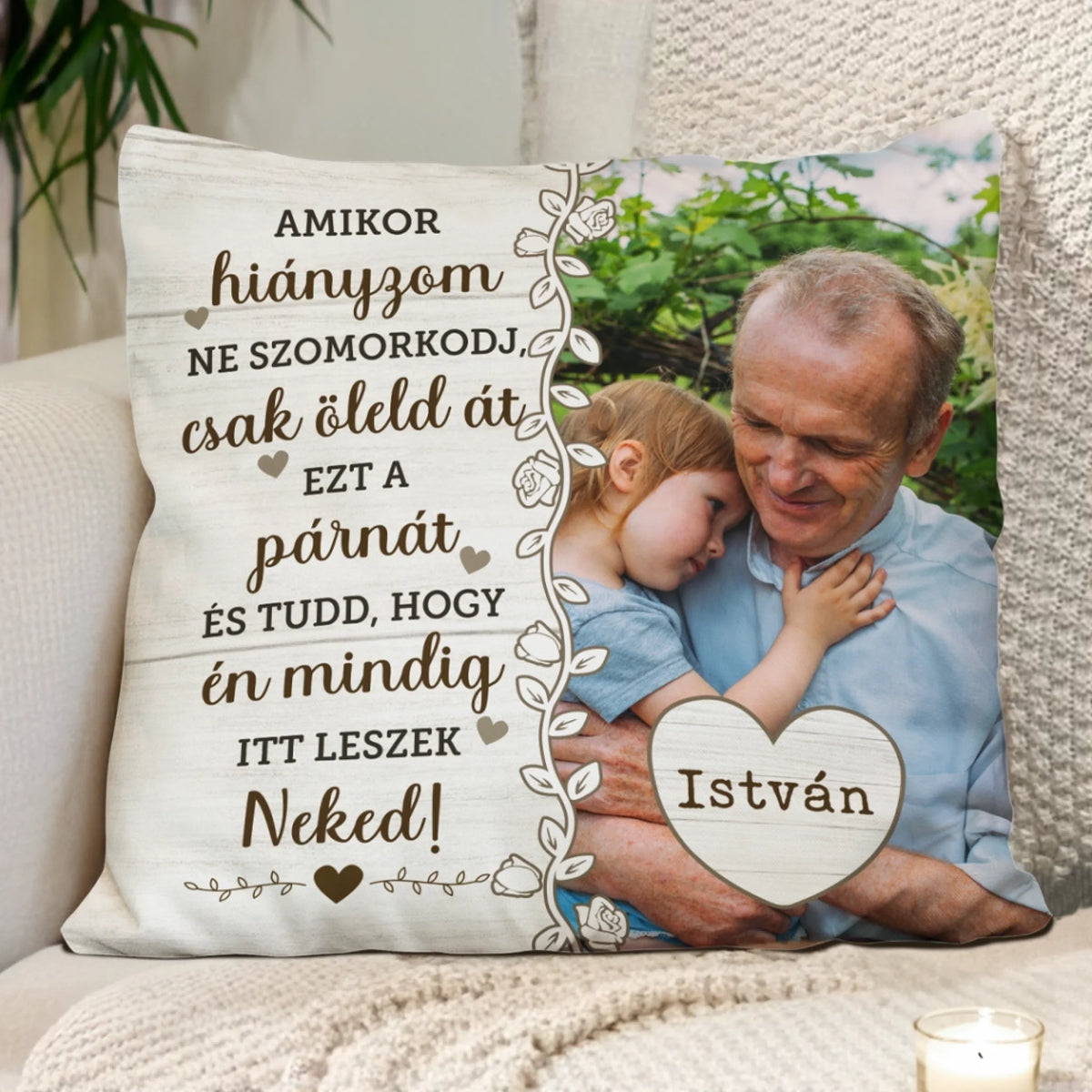 Egyedi emlékpárna saját fotóval - Amikor hiányzom4