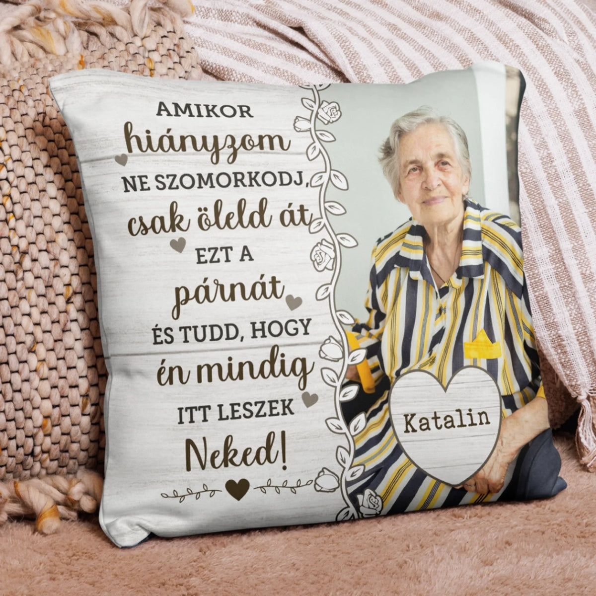 Egyedi emlékpárna saját fotóval - Amikor hiányzom