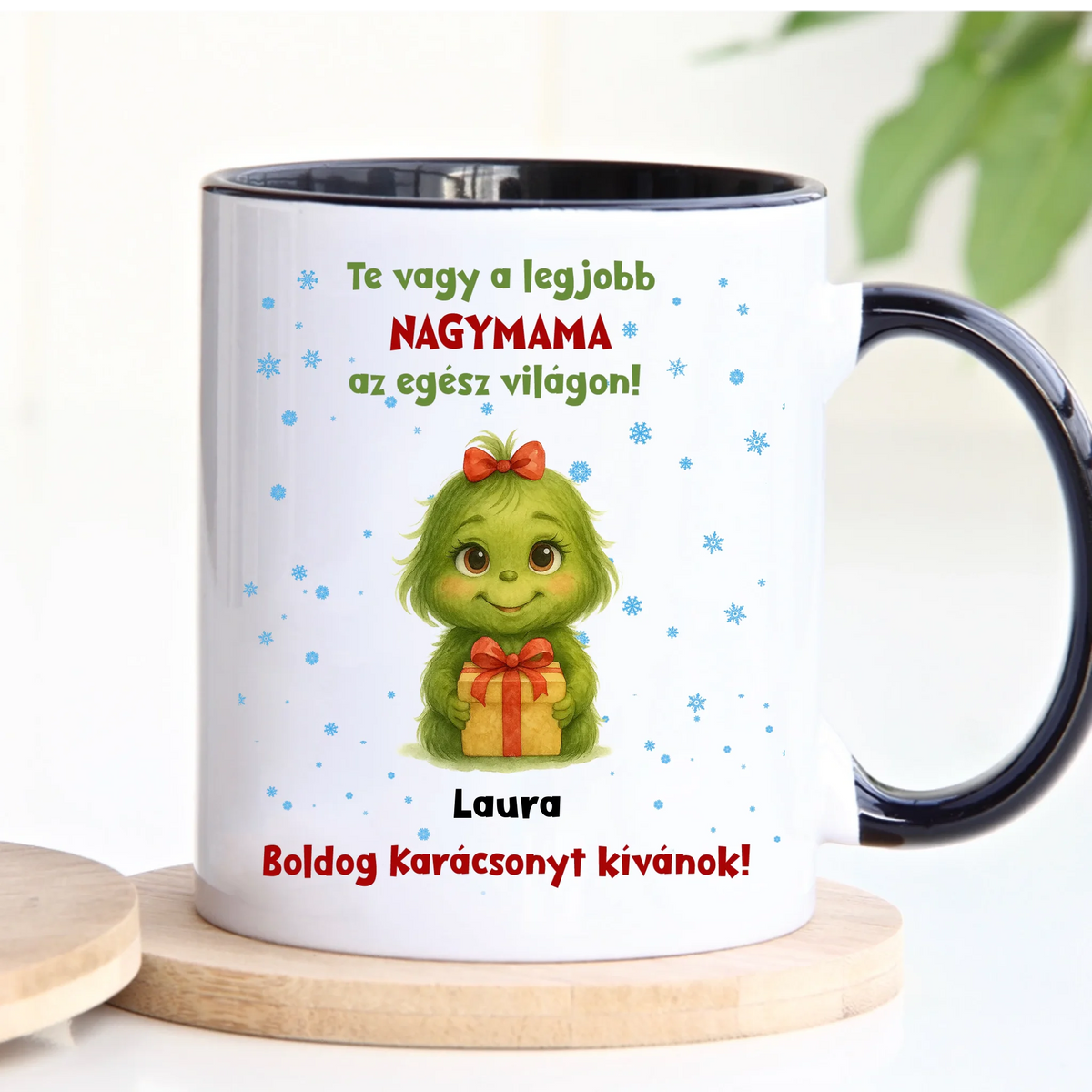 Egyedi karácsonyi grincses bögre - akár 8 gyermekkel