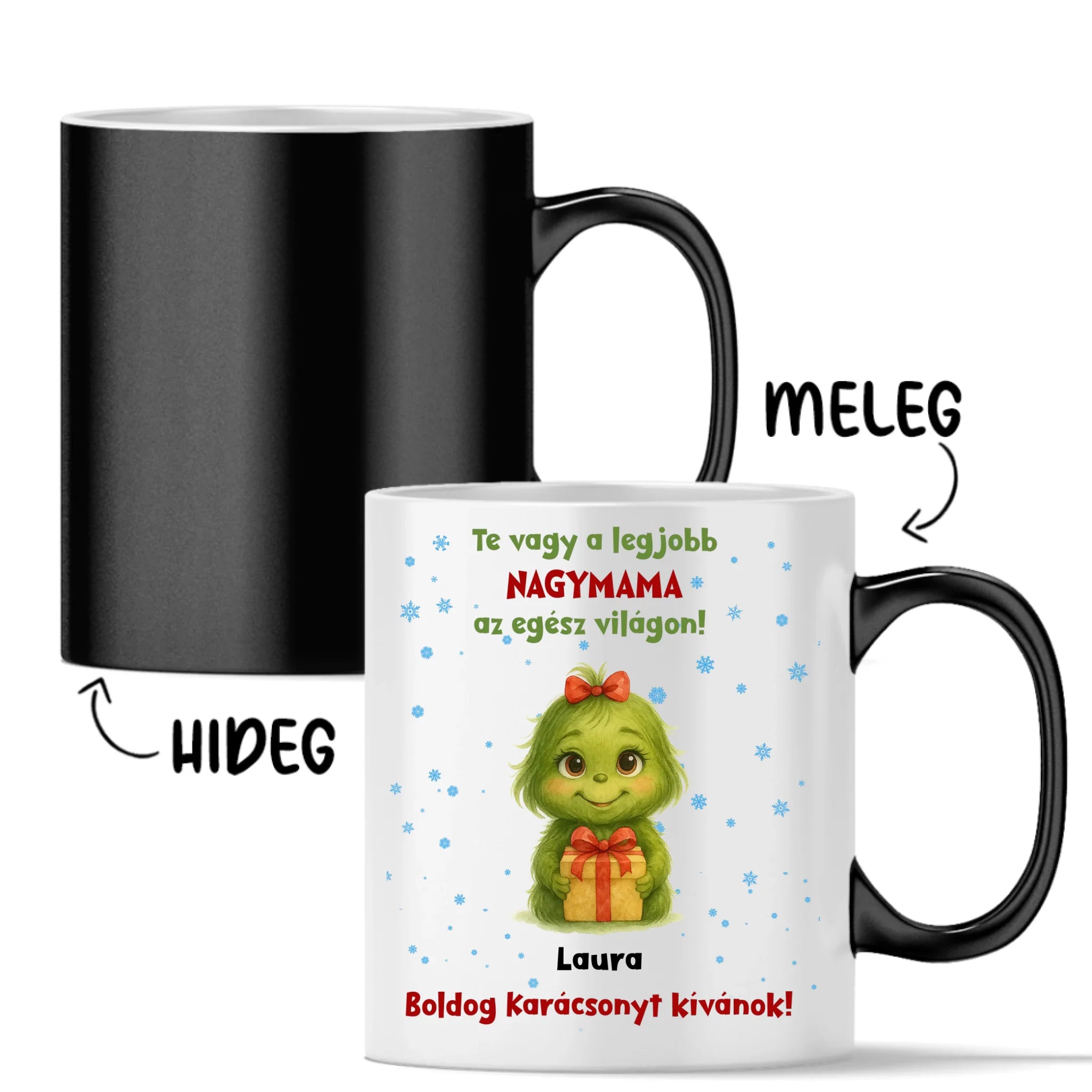 Egyedi karácsonyi grincses bögre - akár 8 gyermekkel