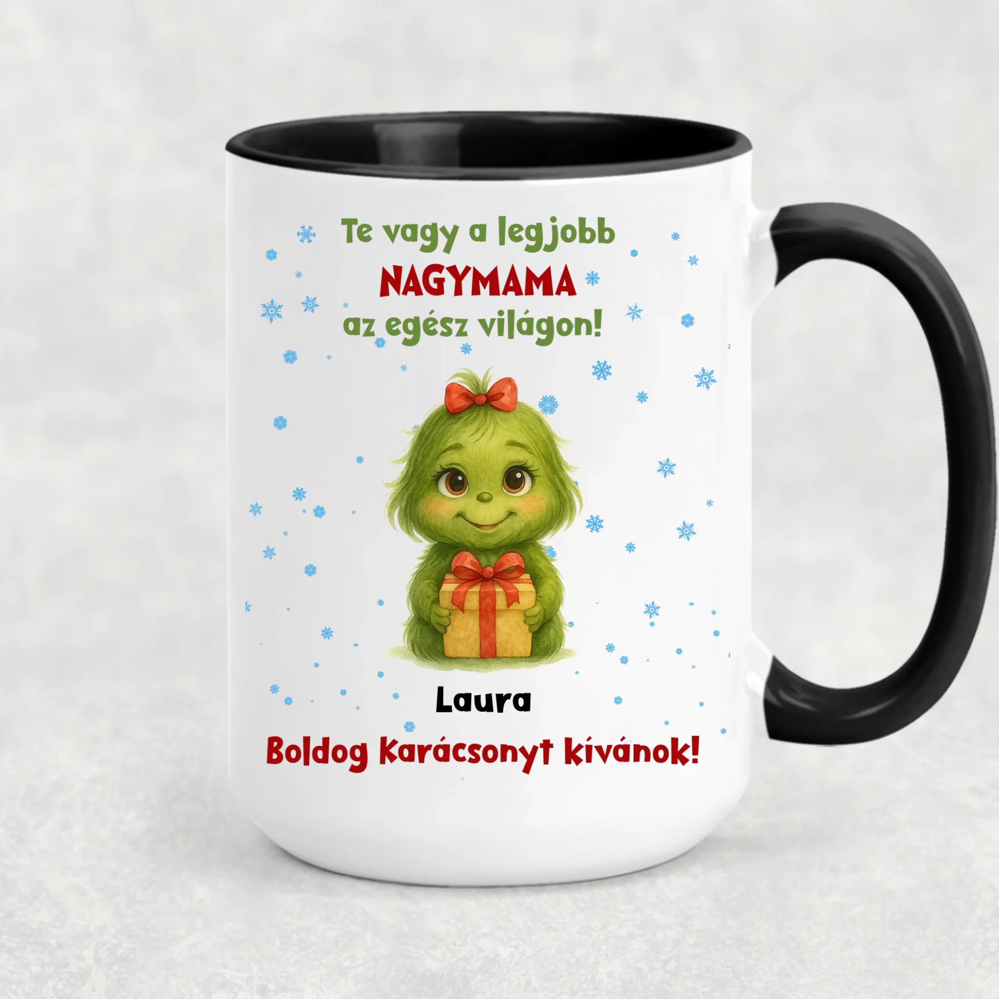 Egyedi karácsonyi grincses bögre - akár 8 gyermekkel
