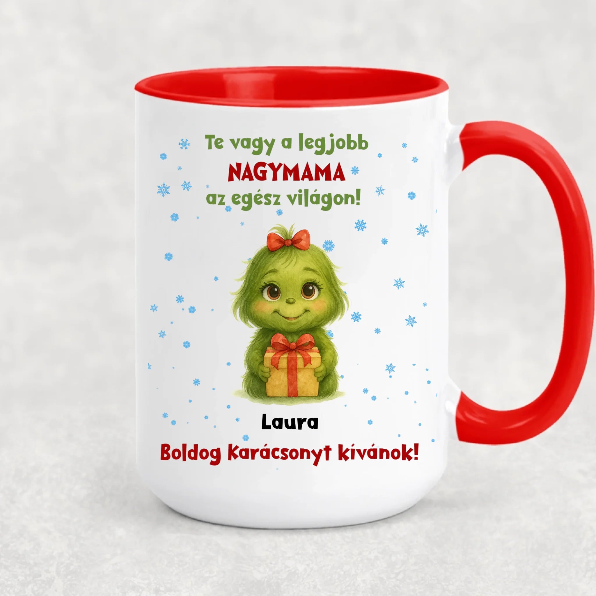 Egyedi karácsonyi grincses bögre - akár 8 gyermekkel