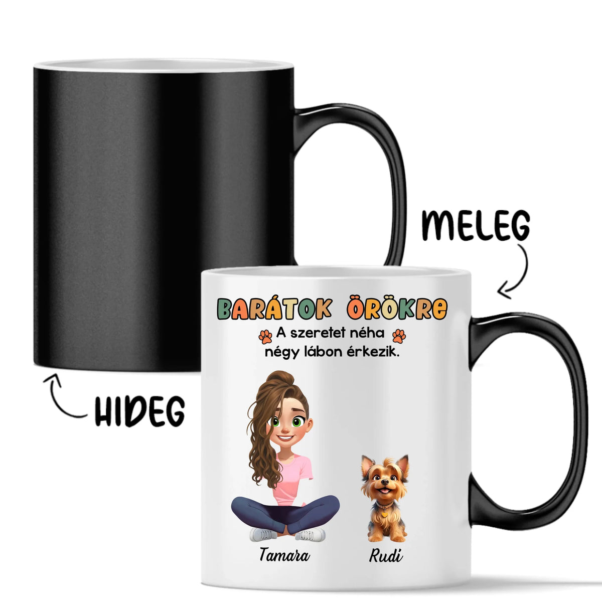 Egyedi bögre kutyás gazdiknak, akár 3 kutyával