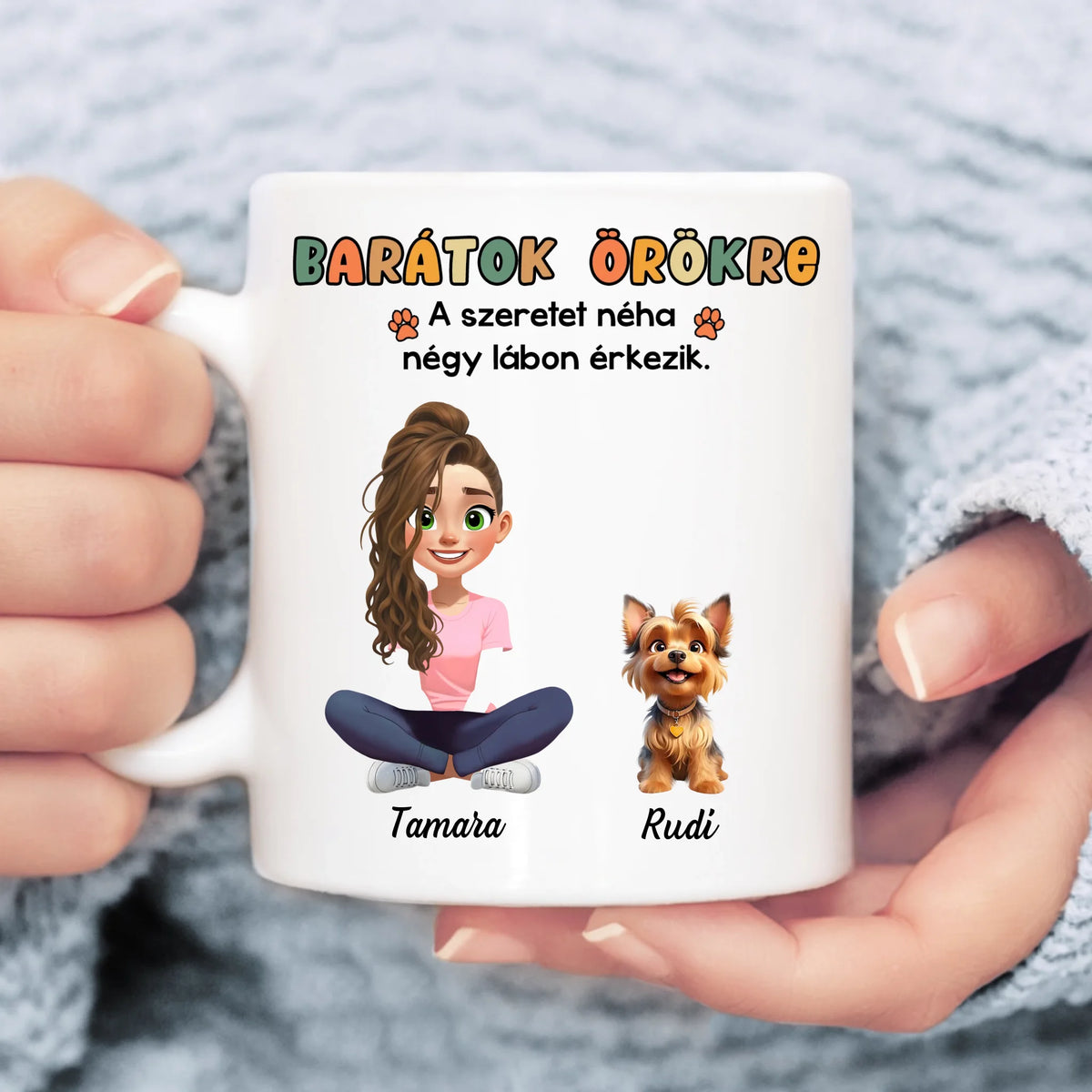 Egyedi bögre kutyás gazdiknak, akár 3 kutyával