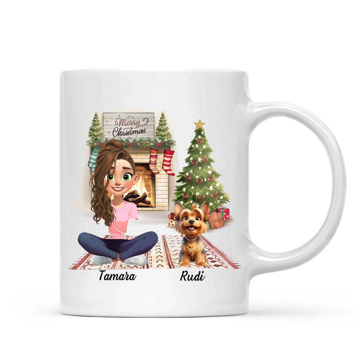 Egyedi karácsonyi bögre kutyás gazdiknak - akár 3 kutyussal