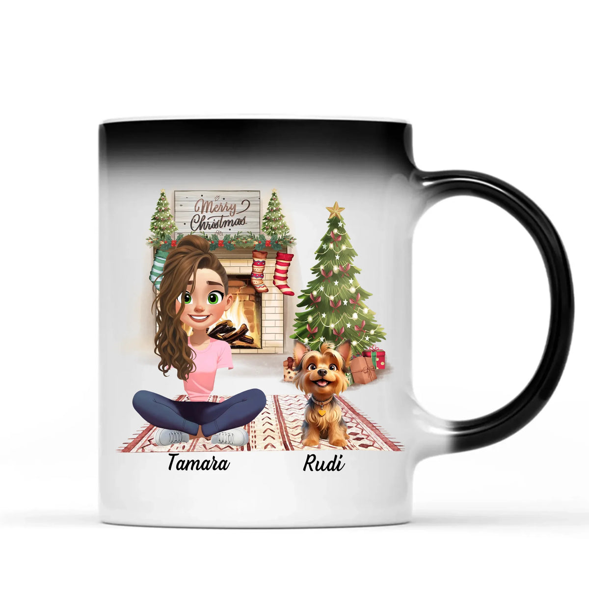 Egyedi karácsonyi bögre kutyás gazdiknak - akár 3 kutyussal