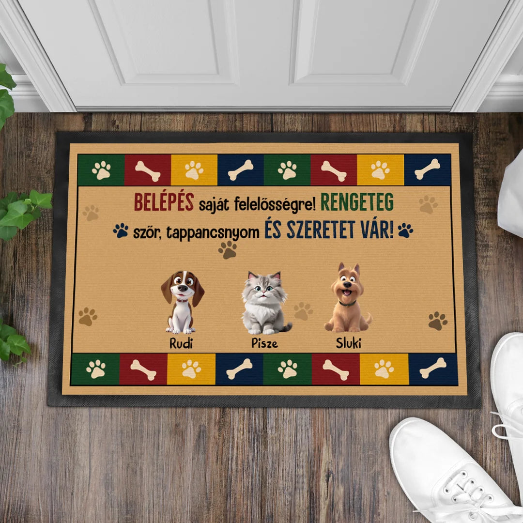 Egyedi kedvences lábtörlő - üdvözlünk az otthonunkban