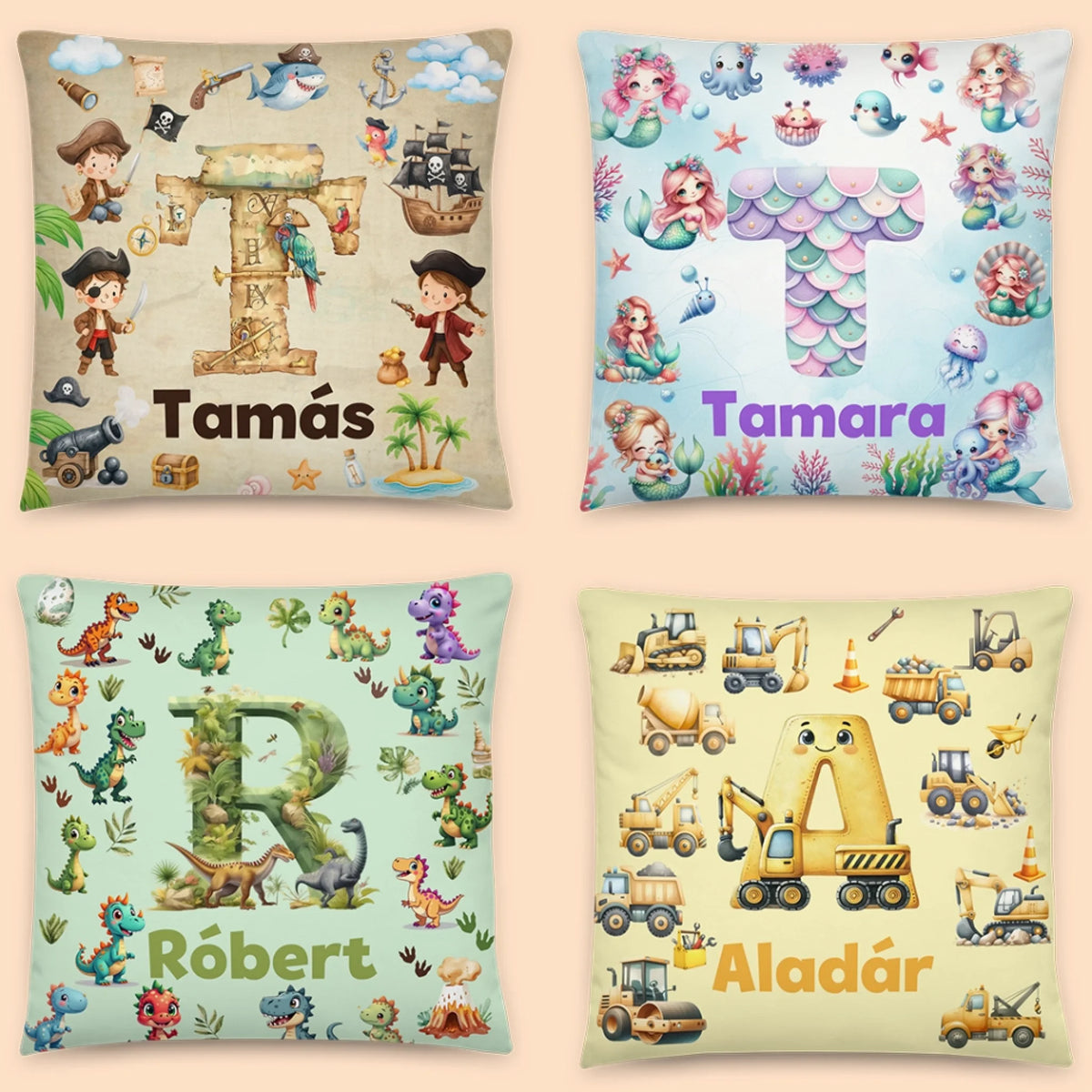 Egyedi párna gyerekeknek - saját névvel és monogrammal4