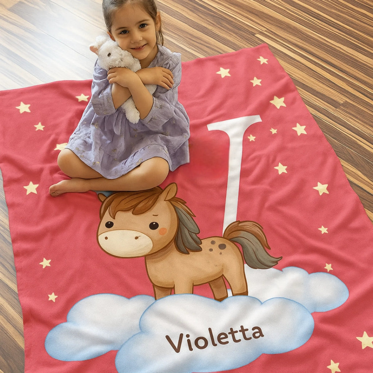 Egyedi pléd gyerekeknek, saját névvel - cuki állatok2