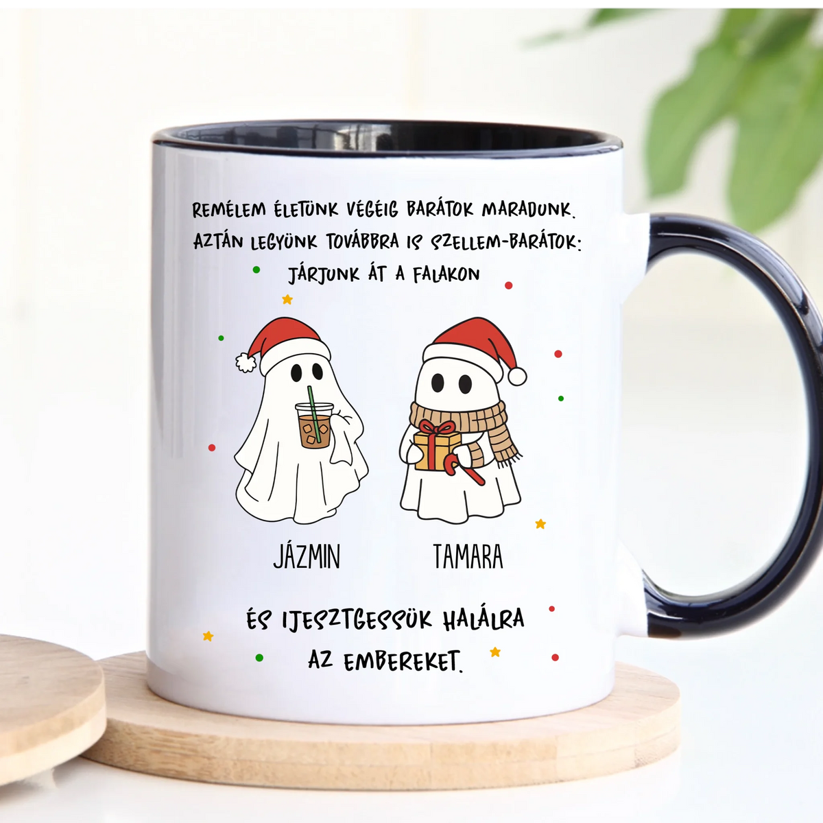 Egyedi karácsonyi bögre barátoknak - szellem barátok