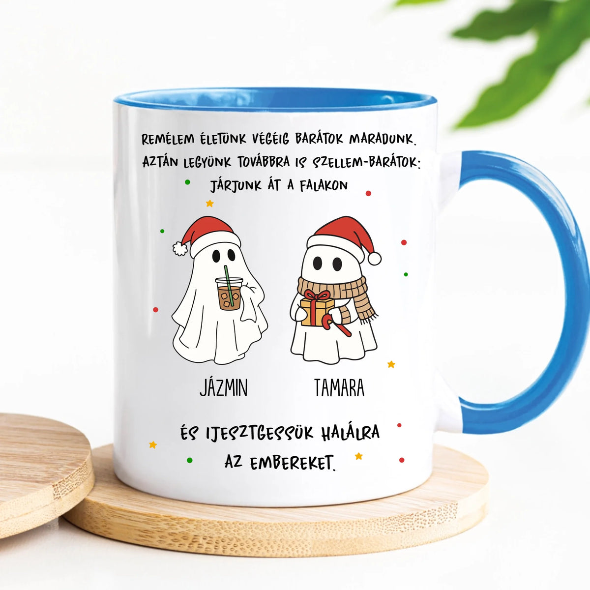 Egyedi karácsonyi bögre barátoknak - szellem barátok