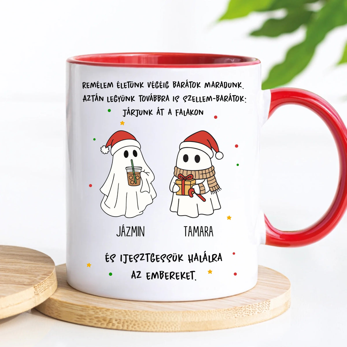 Egyedi karácsonyi bögre barátoknak - szellem barátok