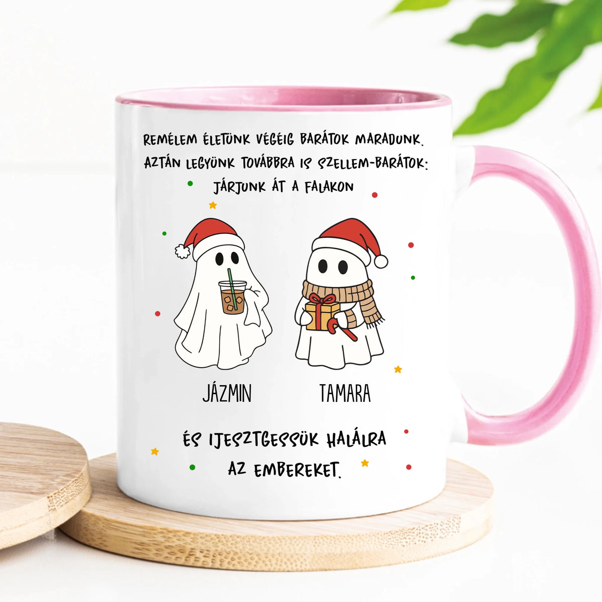Egyedi karácsonyi bögre barátoknak - szellem barátok