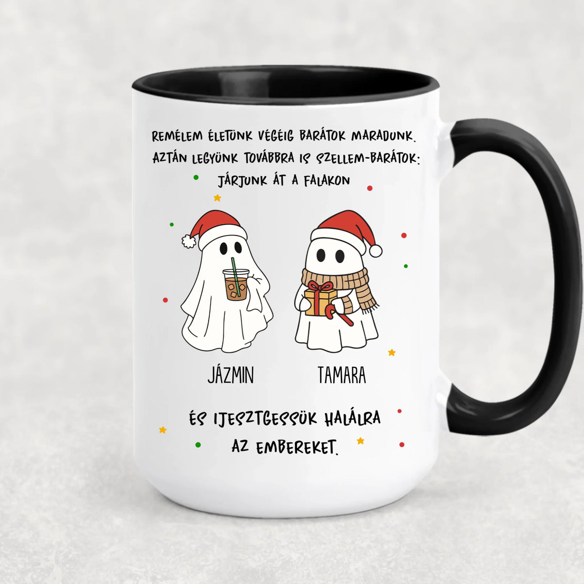 Egyedi karácsonyi bögre barátoknak - szellem barátok