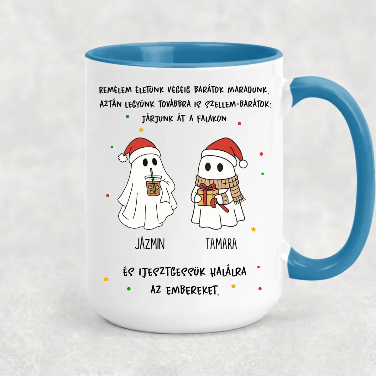 Egyedi karácsonyi bögre barátoknak - szellem barátok