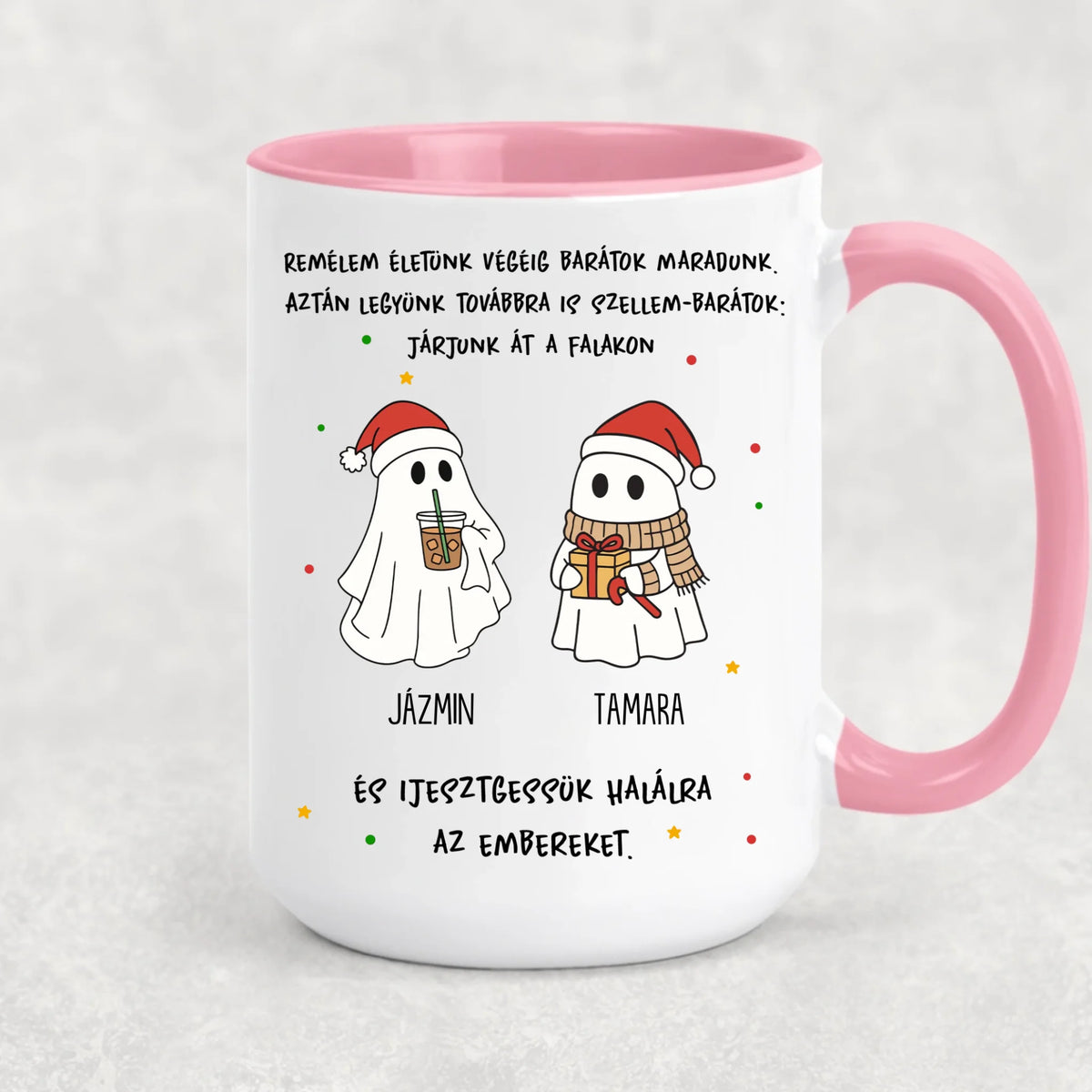 Egyedi karácsonyi bögre barátoknak - szellem barátok