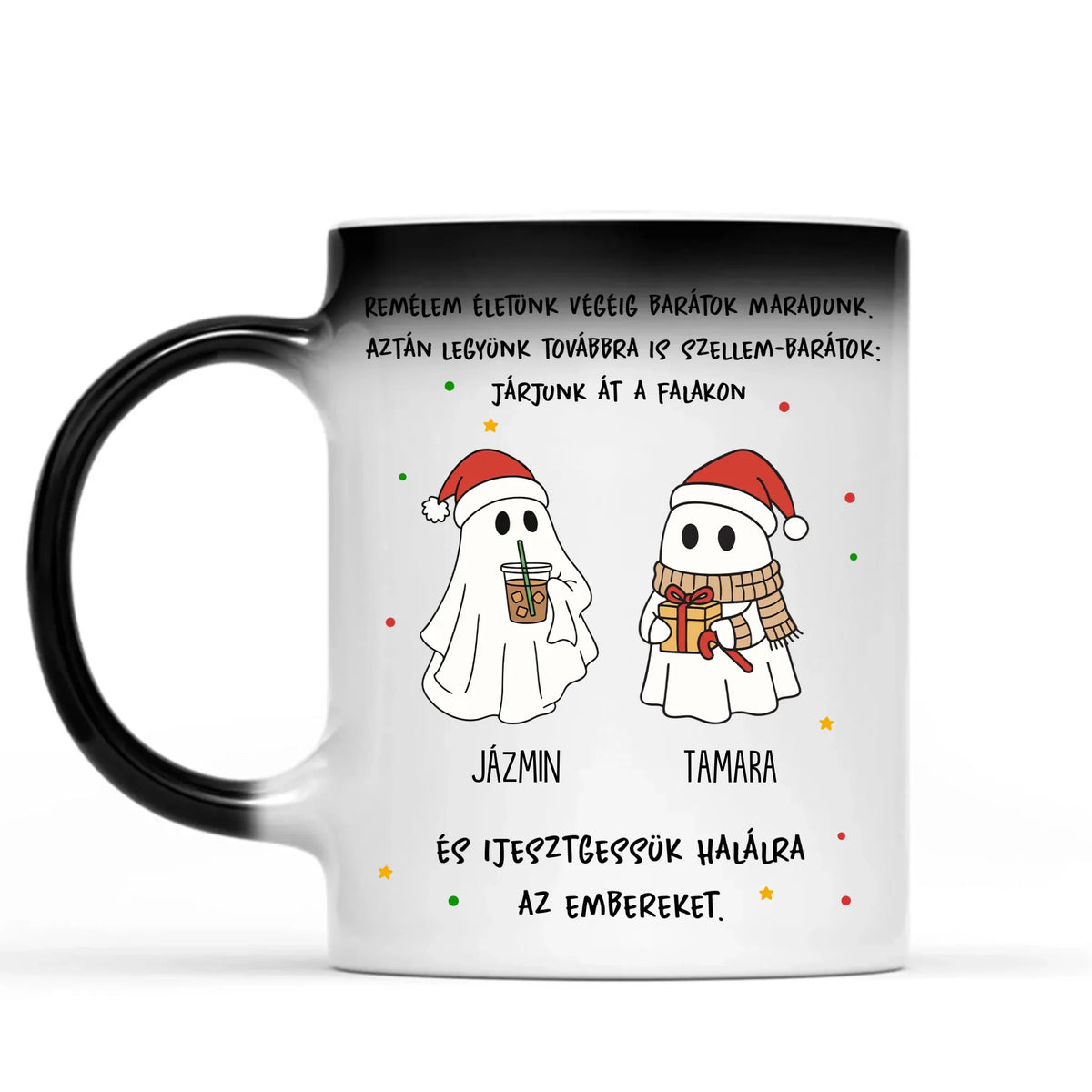 Egyedi karácsonyi bögre barátoknak - szellem barátok