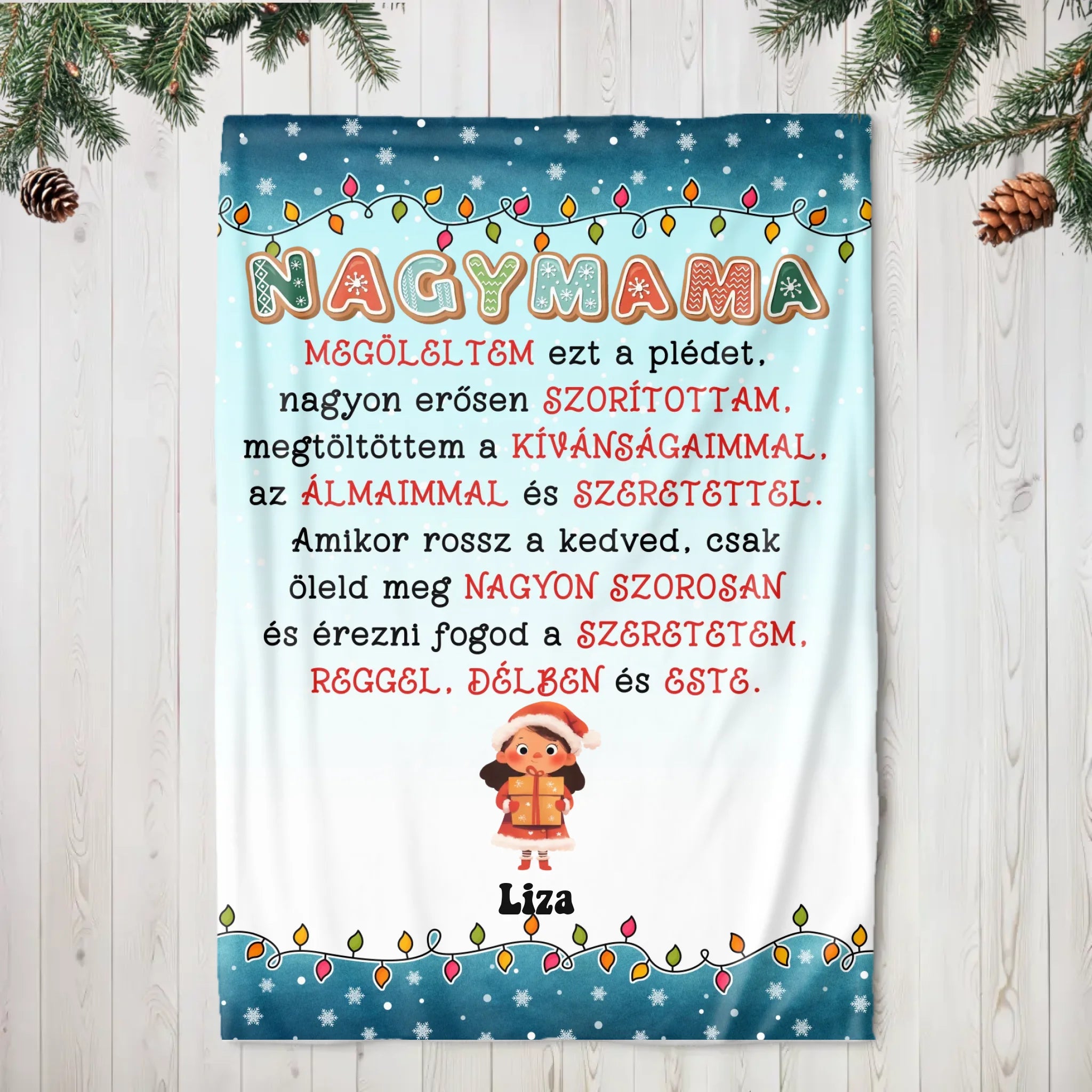 Egyedi karácsonyi pléd szülőknek, nagyszülőknek - megöleltük ezt a plédet