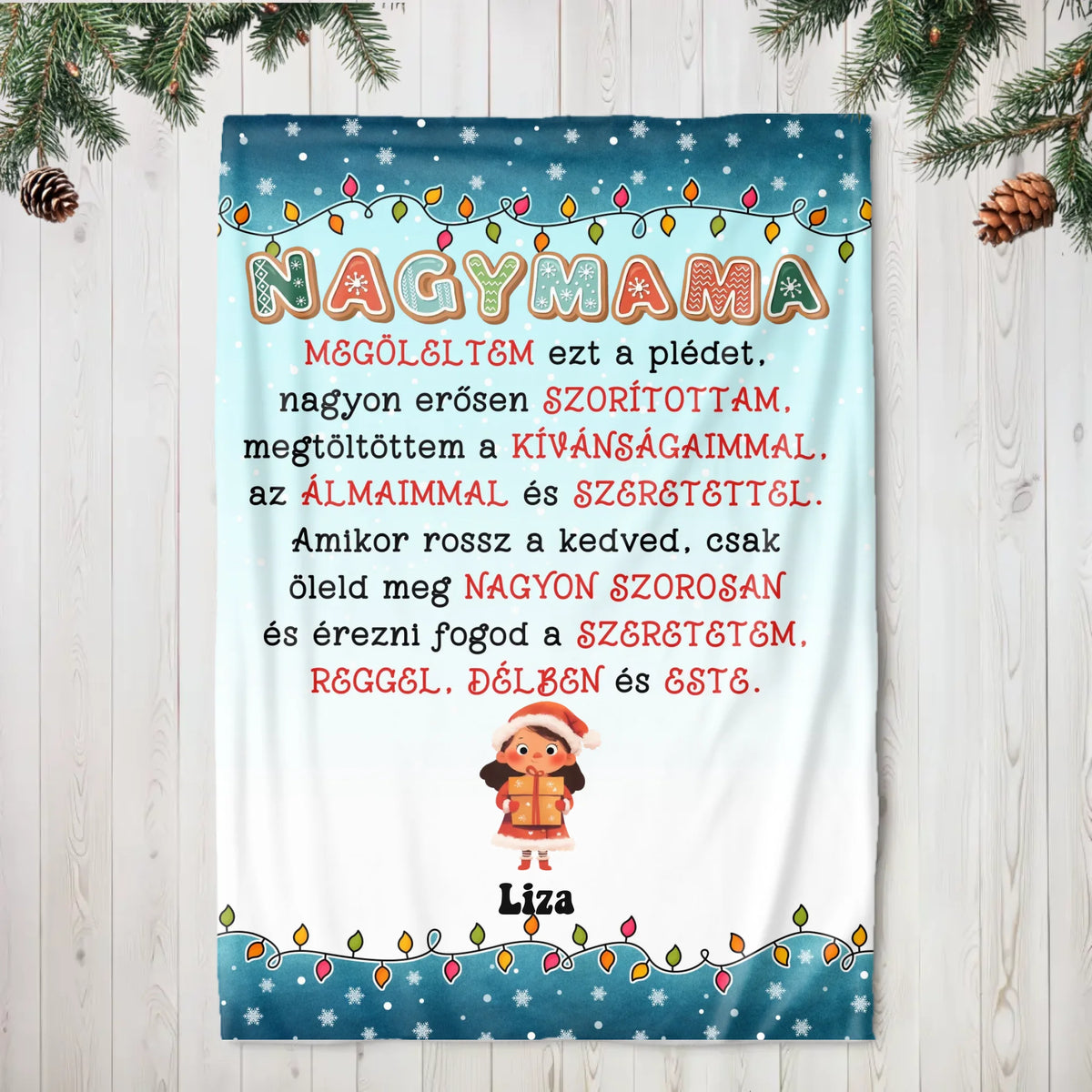 Egyedi karácsonyi pléd szülőknek, nagyszülőknek - megöleltük ezt a plédet