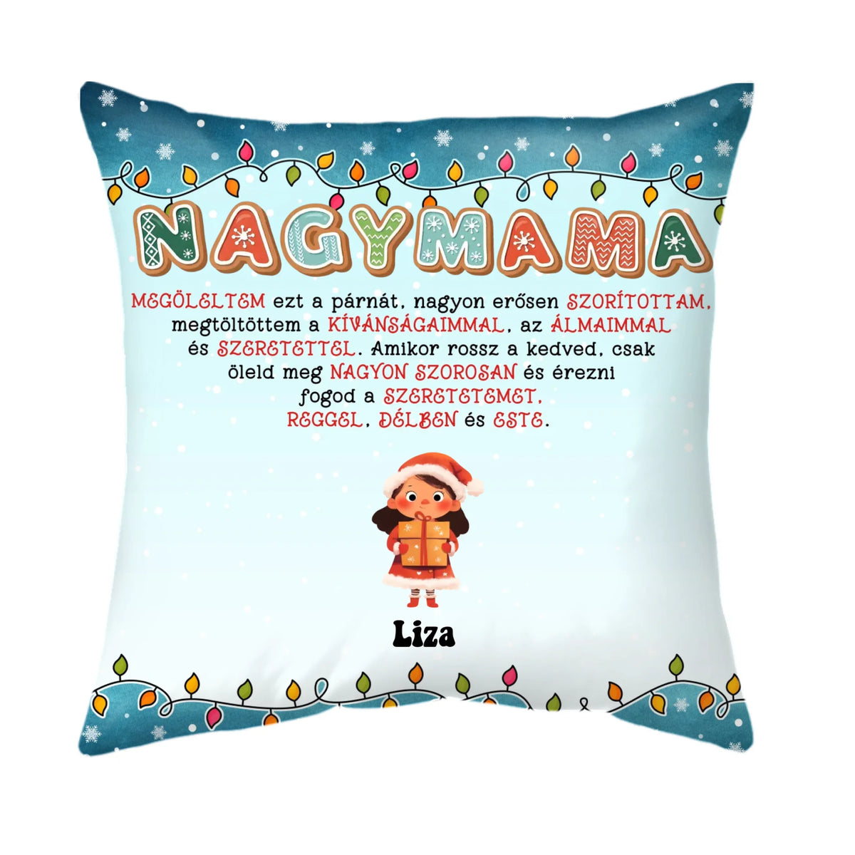 Egyedi karácsonyi párna szülőknek, nagyszülőknek - megöleltük ezt a párnát