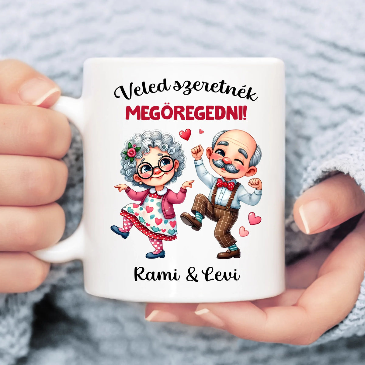 Egyedi bögre pároknak - cuki idős pár