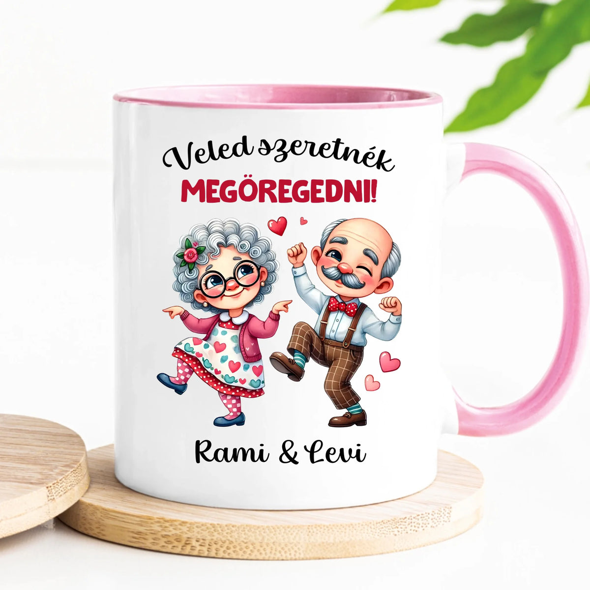 Egyedi bögre pároknak - cuki idős pár
