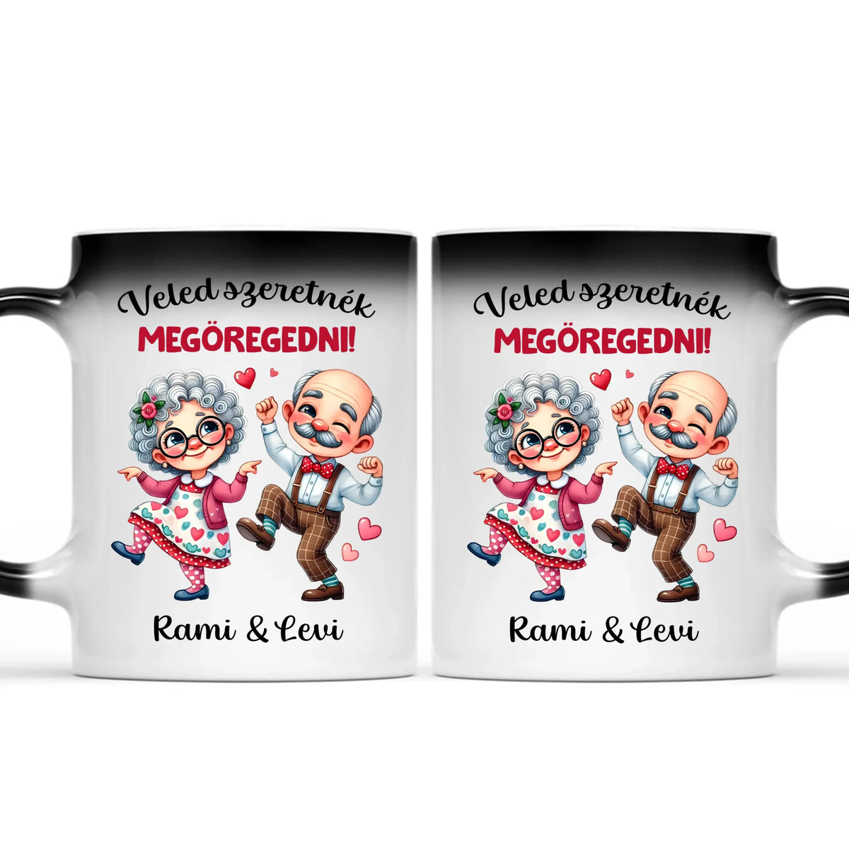 Egyedi bögre pároknak - cuki idős pár