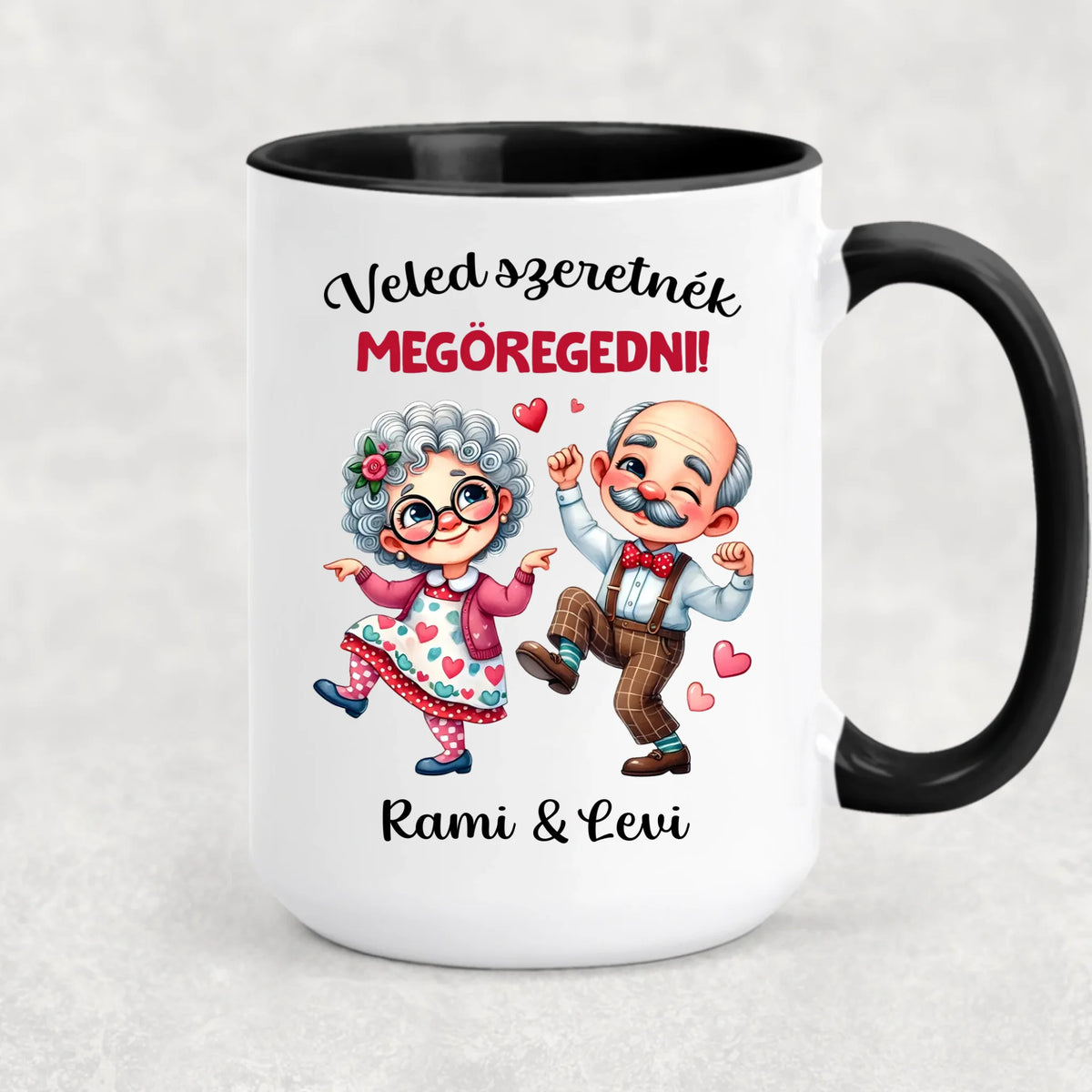 Egyedi bögre pároknak - cuki idős pár