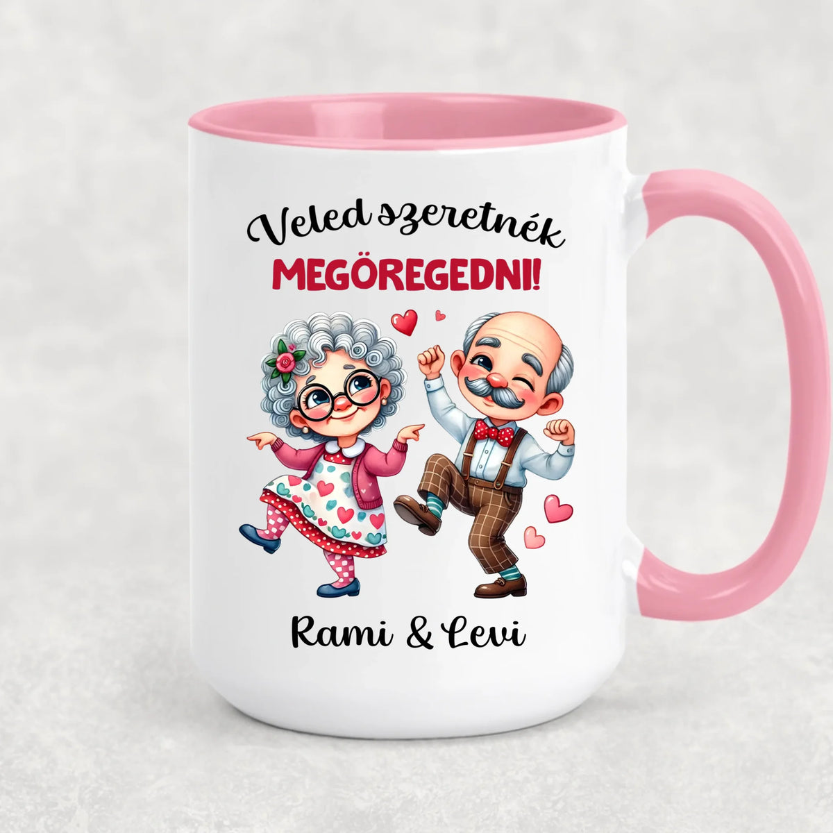 Egyedi bögre pároknak - cuki idős pár