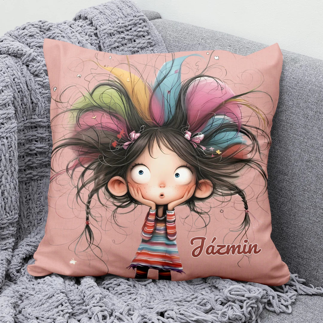 Egyedi cuki, bohókás párna gyerekeknek - saját névvel