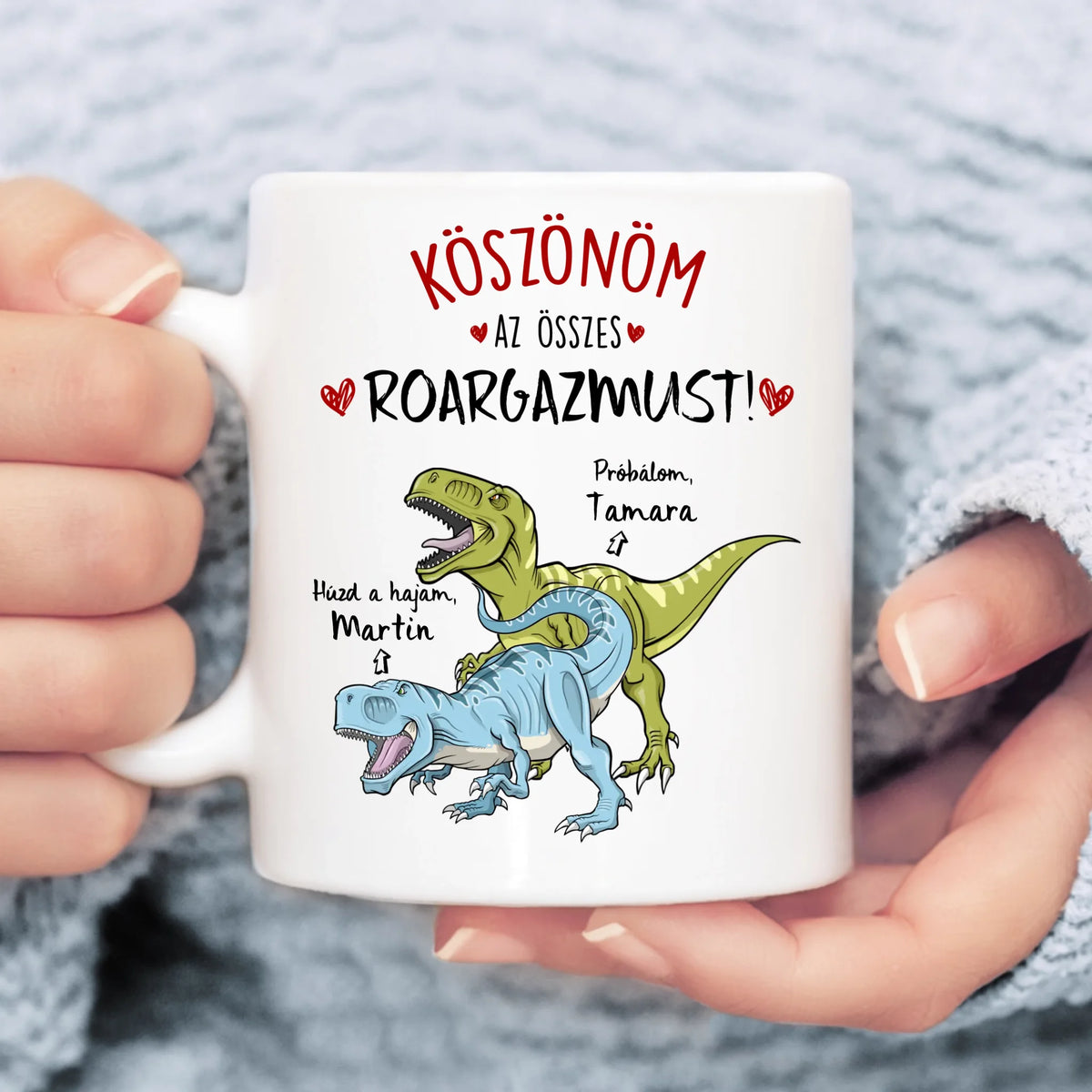 Egyedi vicces bögre pároknak - Húzd a hajam