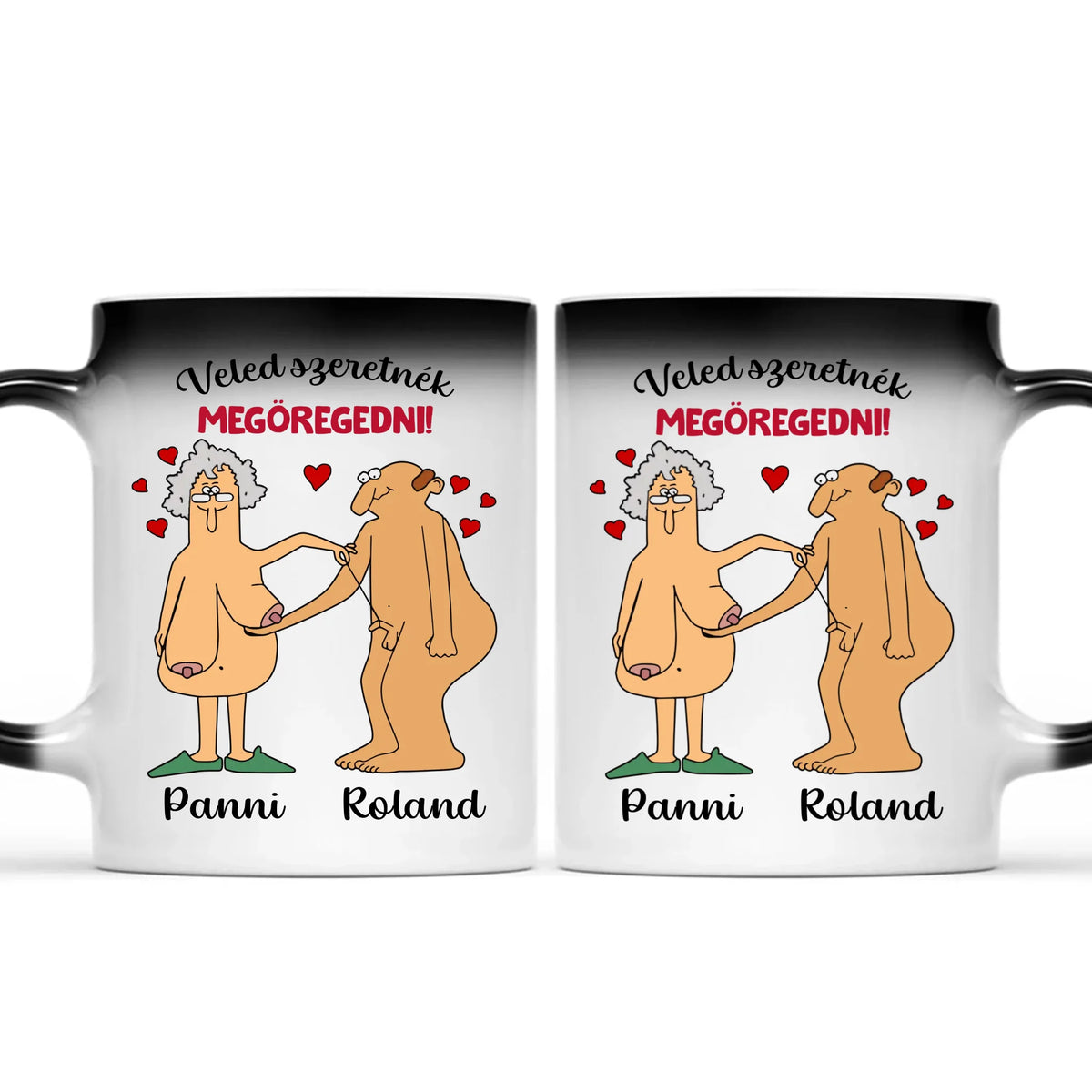 Személyre szabott varázs bögre szerelmespároknak - Veled szeretnék megöregedni