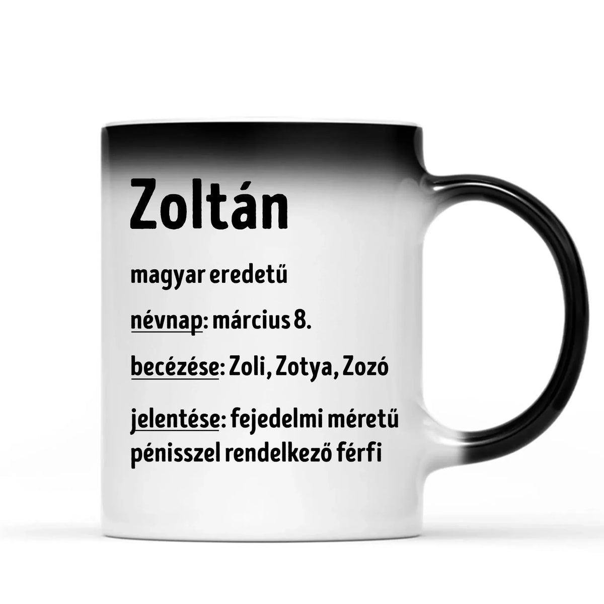 Egyedi vicces névnapi bögre férfiaknak