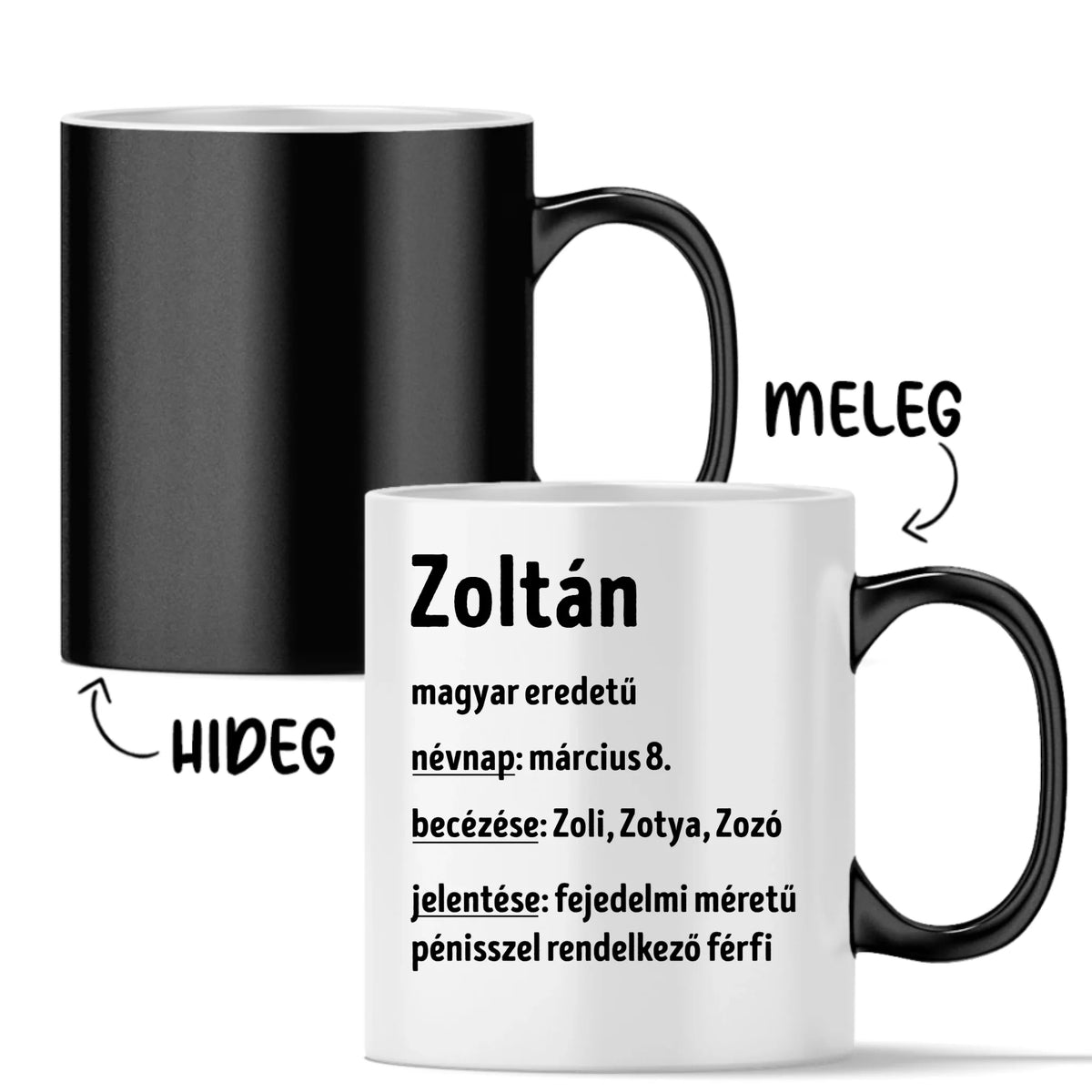 Egyedi vicces névnapi bögre férfiaknak