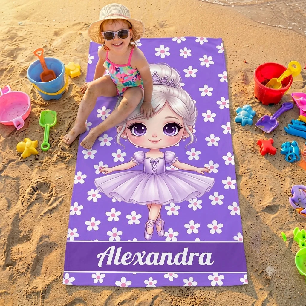 Egyedi strandtörölköző lányoknak - chibi hercegnők