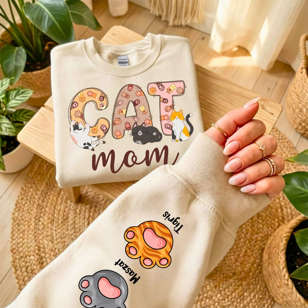Egyedi Cat Mom pulóver gazdiknak - akár 8 macskával