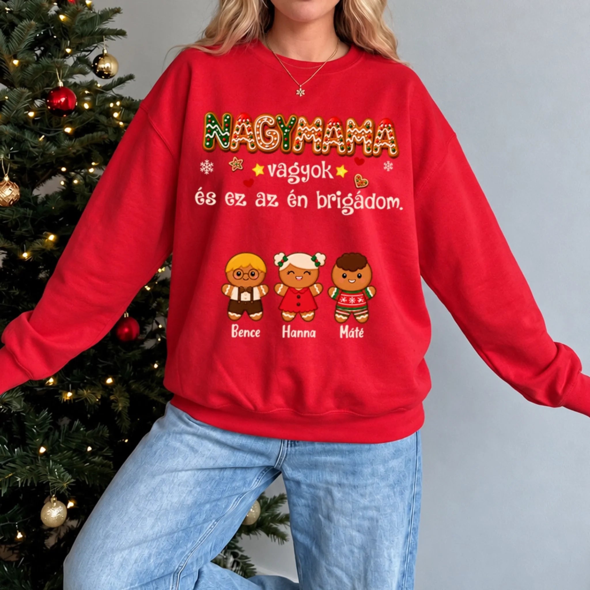 Egyedi karácsonyi pulóver - Nagymama vagyok2